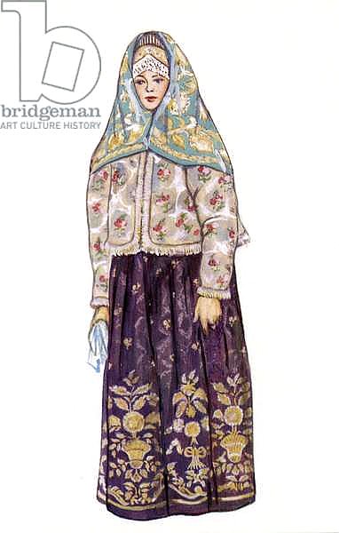Russian traditional dress - illustration by N. Vinogradova. 5