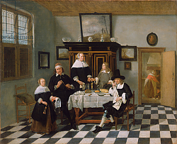 Постер Брекеленкам Квиринг Family Group at Dinner Table, c.1658-60 Постер Брекеленкам Квиринг Family Group at Dinner Table, c.1658-60