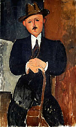 Постер Модильяни Амедео (Amedeo Modigliani) Seated Man 1918 Постер Модильяни Амедео (Amedeo Modigliani) Seated Man 1918