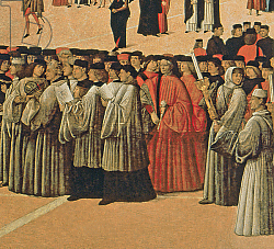 Постер Беллини Джованни Procession in St. Mark's Square, detail of singers, 1496 Постер Беллини Джованни Procession in St. Mark's Square, detail of singers, 1496