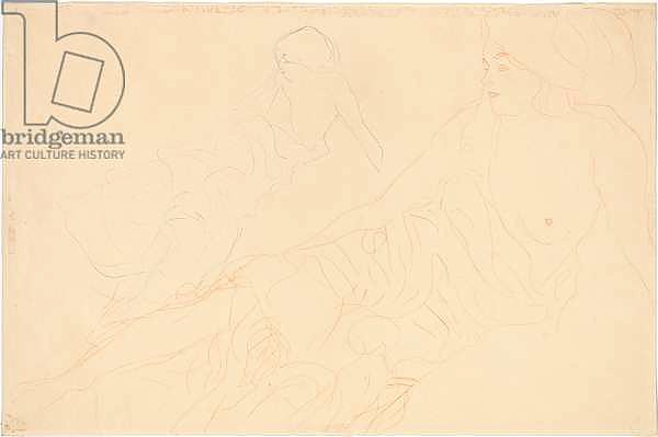 Two studies of a reclining woman, 1913