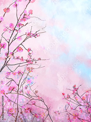 Розовая японская вишня