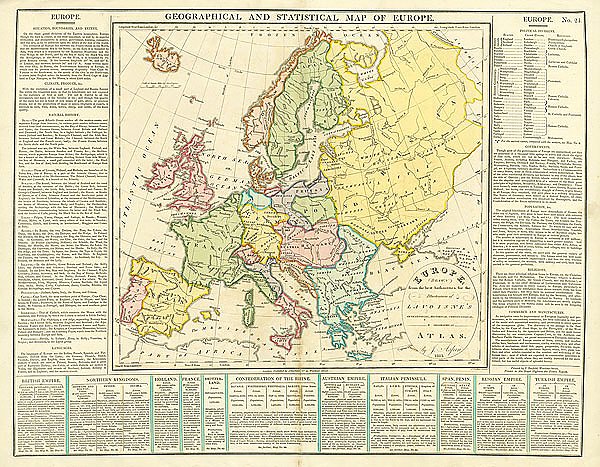 Географическая и политическая карта Европы, 1813 г. 1