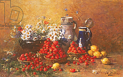 Постер Беллис Хьюберт Still life of flowers and fruit Постер Беллис Хьюберт Still life of flowers and fruit