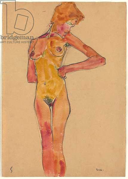 Standing Female Nude; Stehender weiblicher Akt, 1910