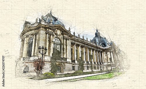 Боковой эскиз малого дворца в Париже