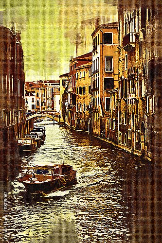 Венецианский канал с лодками