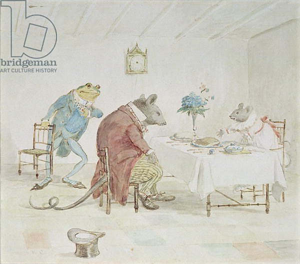 'Pray, Miss Mouse, will you give us some beer', illustration from 'A Frog He Would A-Wooing Go'