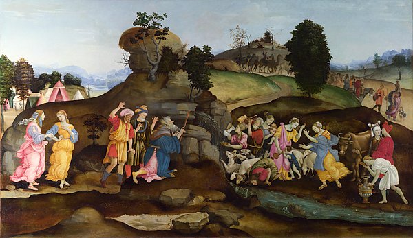 Моисей высекает воду из скалы