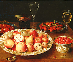 Постер Бирт Осис Still Life with Fruit in Wan-Li Porcelain Bowls Постер Бирт Осис Still Life with Fruit in Wan-Li Porcelain Bowls
