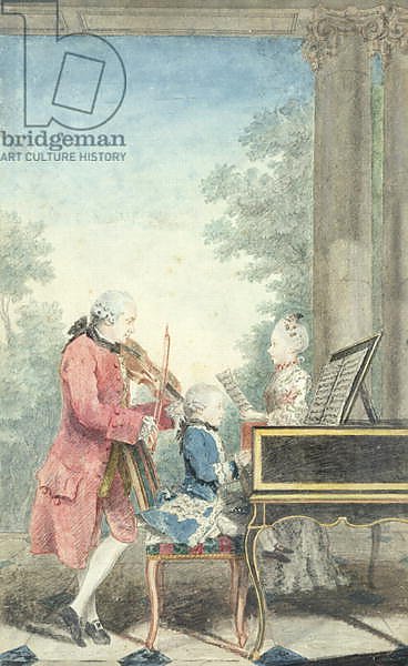 Leopold Mozart and his Children Wolfgang Amadeus and Maria Anna 1777