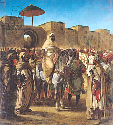 Постер Делакруа Эжен (Eugene Delacroix) Muley Abd-ar-Rhaman, The Sultan of Morocco, leaving his Palace Постер Делакруа Эжен (Eugene Delacroix) Muley Abd-ar-Rhaman, The Sultan of Morocco, leaving his Palace