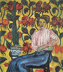 Постер Машков Илья Portrait of Varvara Petrovna Vinogradova, 1909 Постер Машков Илья Portrait of Varvara Petrovna Vinogradova, 1909