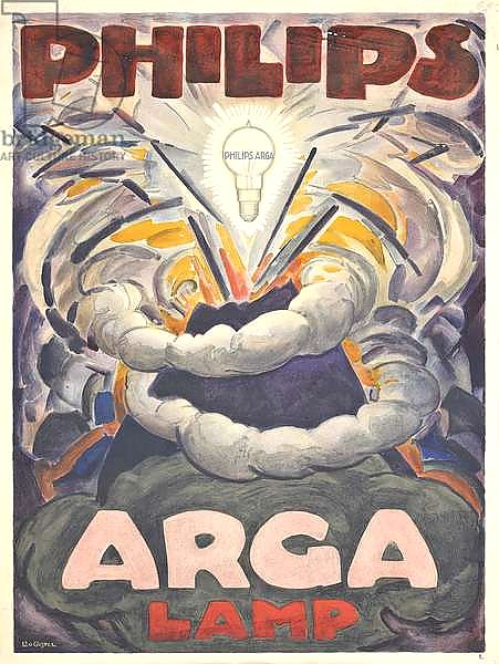 Poster advertising Philips Arga Lamp, c.1918