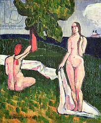 Постер Бернард Эмиль Two Bathers under a Tree, 1889 Постер Бернард Эмиль Two Bathers under a Tree, 1889