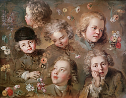 Постер Лепис Николя Children's heads and flowers Постер Лепис Николя Children's heads and flowers