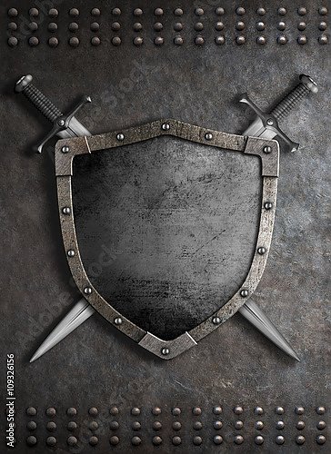 Cредневековый щит с двумя скрещенными мечами