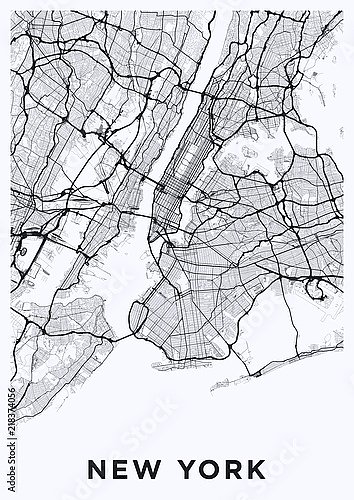 Светлая карта Нью-Йорка