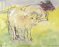 Постер Букер Бренда (совр) Young Bullocks in the Meadow, 1983 Постер Букер Бренда (совр) Young Bullocks in the Meadow, 1983