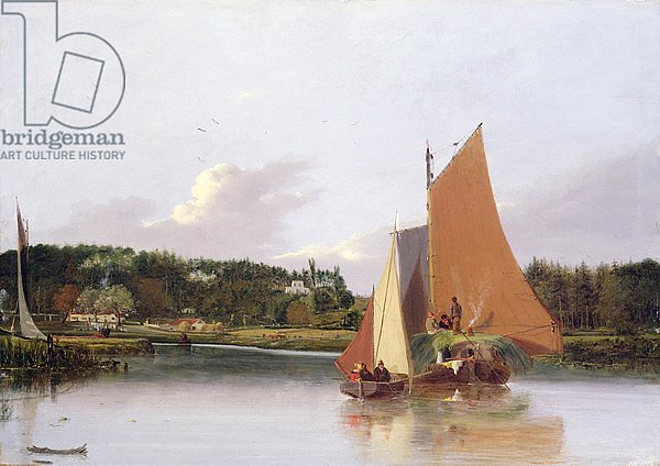 Boats on the Yare near Bramenton, Norfolk, 1828
