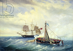 Постер Блинов Леонид Battle between the Russian ship Opyt and a British frigate, off the coast of Nargen Island 1889 Постер Блинов Леонид Battle between the Russian ship Opyt and a British frigate, off the coast of Nargen Island 1889