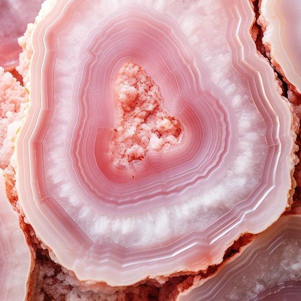 Geode of pink agate stone 4