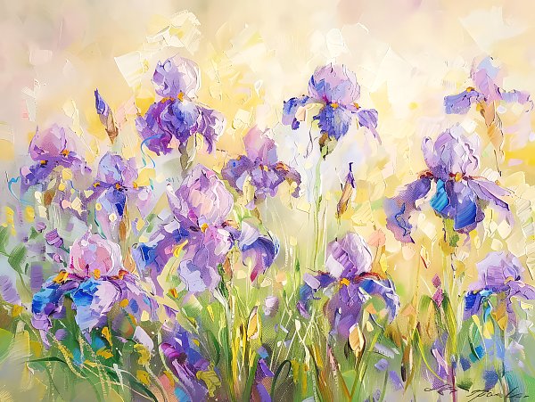 Pale-purple irises