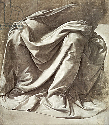 Постер Леонардо да Винчи (Leonardo da Vinci) Drapery study for a Seated Figure, c.1475-80 Постер Леонардо да Винчи (Leonardo da Vinci) Drapery study for a Seated Figure, c.1475-80