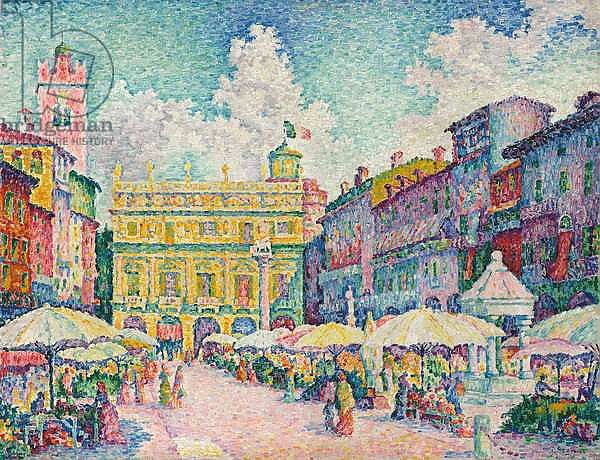 Постер Синьяк Поль (Paul Signac) Verona Market; Marche de Verone, 1909