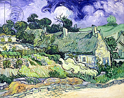 Постер Ван Гог Винсент (Vincent Van Gogh) Thatched cottages at Cordeville, Auvers-sur-Oise, 1890 Постер Ван Гог Винсент (Vincent Van Gogh) Thatched cottages at Cordeville, Auvers-sur-Oise, 1890