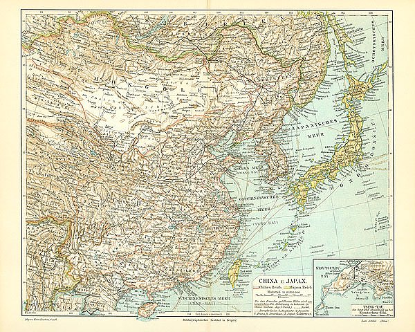 Карта Китая и Японии