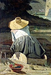 Постер Джуигоу Поль Washerwoman by the River, 1860 Постер Джуигоу Поль Washerwoman by the River, 1860