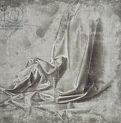 Постер Леонардо да Винчи (Leonardo da Vinci) Drapery study for a kneeling figure in Profil Perdu to the right, c.1472-75 Постер Леонардо да Винчи (Leonardo da Vinci) Drapery study for a kneeling figure in Profil Perdu to the right, c.1472-75
