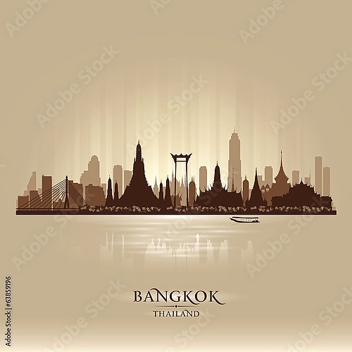 Бангкок, Таиланд. Силуэт города