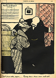 Постер Валлоттон Феликс A worthy man ushers a young woman into his office, from 'Crimes and Punishments', 1902 Постер Валлоттон Феликс A worthy man ushers a young woman into his office, from 'Crimes and Punishments', 1902
