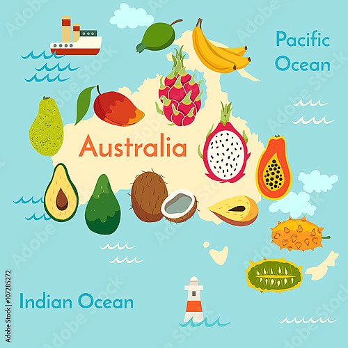 Детская фруктовая карта Австралии