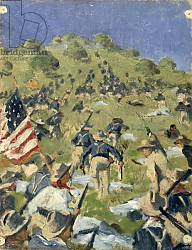 Постер Верещагин Василий Theodore Roosevelt taking the Saint-Juan Heights, 1898 Постер Верещагин Василий Theodore Roosevelt taking the Saint-Juan Heights, 1898