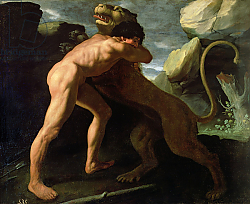 Постер Зурбаран Франсиско Hercules Fighting with the Nemean Lion Постер Зурбаран Франсиско Hercules Fighting with the Nemean Lion