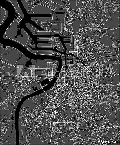 План города Антверпен, Бельгия, в черном цвете