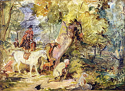 Постер Льюис Джон A Sketch for 'Foresters Stalking Deer' Постер Льюис Джон A Sketch for 'Foresters Stalking Deer'