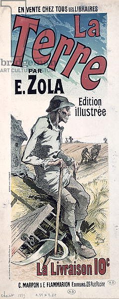 Poster advertising 'La Terre' by Emile Zola, 1889