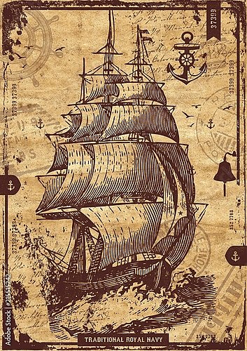 Винтажный навигационный плакат