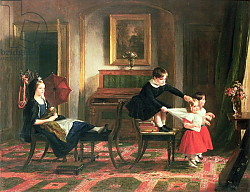Постер Лесли Чарльз Children playing at coach and horses, 19th century Постер Лесли Чарльз Children playing at coach and horses, 19th century