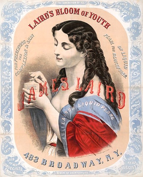 Laird's bloom of youth, for perserving the complexion  skin or liquid pearl for beautifying