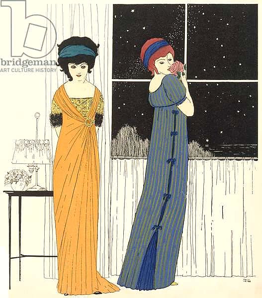 Two empire line evening dresses, from 'Les Robes de Paul Poiret' 1908