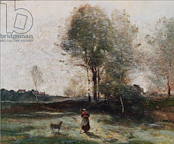 Постер Коро Жан (Jean-Baptiste Corot) Landscape or, Morning in the Field Постер Коро Жан (Jean-Baptiste Corot) Landscape or, Morning in the Field