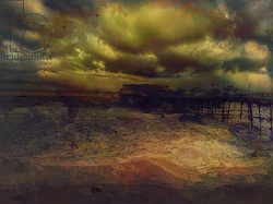 Постер Гордон Марк (совр) A storm at night, Cromer Pier, Norfolk Постер Гордон Марк (совр) A storm at night, Cromer Pier, Norfolk