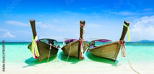 Постер Тайланд. Три традиционные лодки