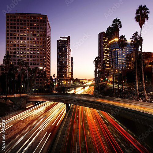 Движение в городе Лос-Анджелес, Калифорния, США