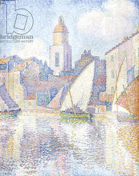 Постер Синьяк Поль (Paul Signac) Bell Tower at Saint Tropez, 1896